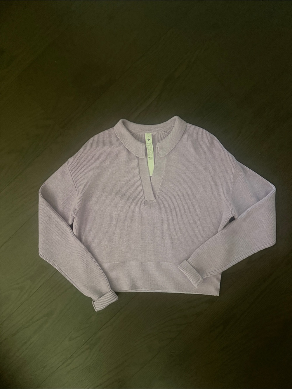 lululemon athletica Lavender Knit Polo Sweater new, without tags